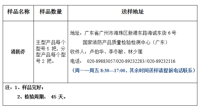 消防斧產品認證型式試驗業(yè)務辦理指南（廣東所）